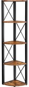 VASAGLE 5 szintes sarokpolc 160x30x30 cm barna és fekete színben