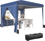 Outsunny 3 x 3 m (10'x10') vízálló pop-up pavilon, állítható magasság, 2 levehető oldalfal, UPF50+, összecsukható party sátor hordtáskával és homokzsá