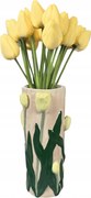 Virágcsokor Váza 28cm Tulipán kerámia henger tavaszi nagy