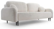 Kihúzható kárpitozott háromszemélyes kanapé CLOUDY, krémszínű