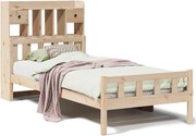vidaXL tömör fenyőfa könyvespolcos ágy matrac nélkül 90 x 190 cm