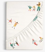 Goldea pamut körgumis lepedő - téli örömök 80 x 160 cm