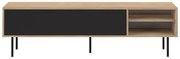 Fekete-natúr színű TV-állvány tölgyfa dekorral 165x40 cm Ampère – TemaHome