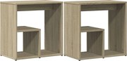 vidaXL 2 db sonoma tölgy színű szerelt fa kisasztal 50 x 30 x 50 cm