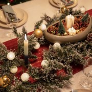 Karácsonyi girland fehér arannyal 270 cm LED-del és időzítővel - Jack