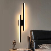 Lampa Ścienna Czarny Kinkiet Led Nowoczesna Łazienkowy Korytarz IP44 3000K