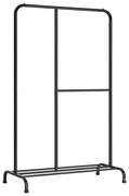 Ruhatartó, ruhaállvány állítható akasztórúddal, fekete