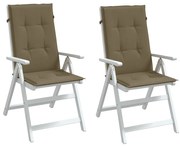 2 db tópszínű szövet magas háttámlájú székpárna 120x50x4 cm