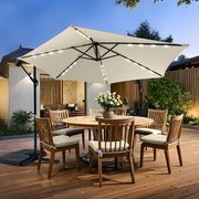 AVENBERG SUNNY LED 300 Nagy állítható napernyő, átmérő 3M, bézs