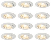 12 db-os beépíthető spotlámpa szett fehér GU10 35 mm - Edu