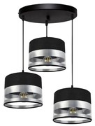 Csillár zsinóron MILO 3xE27/60W/230V ezüst/fekete