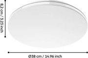 Eglo 300833 - LED RGBW fényerőszabályozható mennyezeti lámpa MALTIGNANO-Z LED/18,5W/230V átm. 38 cm + távirányító