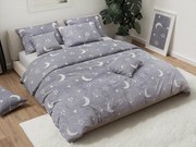 Sötétben világító mikroplüss ágyneműhuzat BIG MOON szürke Ágyneműhuzat mérete: 70 x 90 cm | 140 x 200 cm