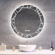 Kerek Led tükör Ø80cm Welland Chaday | Páramentesítő - Óra - Fényerő + színhőfok állítás
