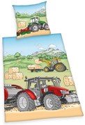 Herding Gyerek flanel ágynemű Traktor , 135 x 200cm, 80 x 80 cm