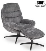 Dario fotel lábtartóval és hintázó funkcióval szürke