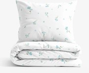 Goldea pamut ágyneműhuzat - nefelejcsek 140 x 200 és 70 x 90 cm