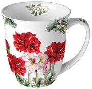 Porcelán bögre Karácsonyi Amarillisz