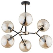 Csillár rúdon FOTON  6xE14/40W/230V fekete/bézs