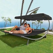 Craftfield BAHAMA relaxációs nyugágy 2 személynek - Fekete
