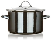 Banquet Emaille-beschichtete Pfanne METALLICSchwarz 24 cm, 3,7 l, mit Deckel, 24 cm