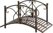 Outsunny Vintage Fém Kerti Híd, Dekoratív Híd Virágos Elemmel, 99x68x53cm, Bronz | Aosom