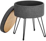 Kerek tároló ülőke (puff) - szürke