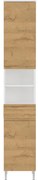 Fehér magas fürdőszoba szekrény tölgyfa dekorral 34x190 cm Torrance - Germania