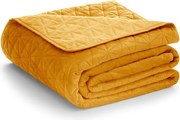 Sárga bársony steppelt ágytakaró 240x260 cm Laila – Restilo