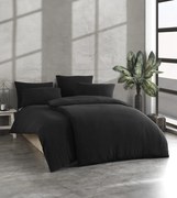 Lenvászon ágyneműhuzat fekete 140x200cm+90x70cm TiaHome
