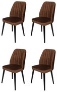 Alfa Brown and Black étkezőszék szett, 4 db