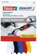 Kábelkötegelő, tépőzáras, TESA On&Off, vegyes színek (TE55236)