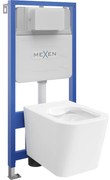 Mexen WC beépített készlet, Fenix Slim keret Teo WC csészével, fényes fehér - 6103385XX00