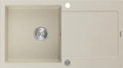 Mexen Leo gránit mosogató 1-medencés csöpögtetővel 900 x 500 mm, bézs, króm szifon - 6501901010-69