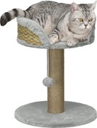 PawHut Kaparófa 49 cm Kis Macska Torony Játszófallal, Siszálos Posztokkal, Platformmal, Macska Kaparófa, Mászófa, Kis Macskák Számára, Szürke | Aosom