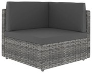 szürke polyrattan sarokkanapé-elem