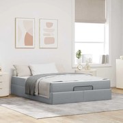 Ágykeret tárolóval Világosszürke 160 x 200 cm szövet