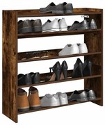 füstös tölgy színű szerelt fa cipőtartó 80x25x81 cm