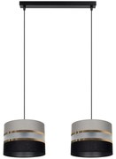 Csillár zsinóron CORAL 2xE27/60W/230V szürke-fekete