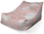 Lounge babzsák fehér foltok, rózsaszín