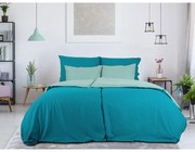 B.E.S. Petrovice Pamut ágynemű Double face türkiz/olajzöld