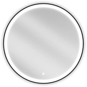 Mexen Esso világító fürdőszobai tükör, kerek 80 cm, LED 6000K, páramentes, fekete keret - 9825-080-080-611-70