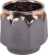 Modern kerámia kaspóvédő szürke-arany kerek Lava 11,5 cm