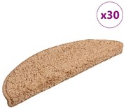 30 db bézs színű, félkör alakú lépcsőszőnyeg 56 x 17 x 3 cm
