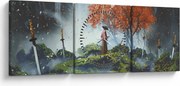 Kép - A kardok kertjének illusztrációja (órával) (90x30 cm)
