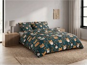 Pamut ágynemű CATTAMI POLY sötétzöld Ágyneműhuzat mérete: 70 x 90 cm | 140 x 200 cm