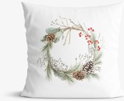 Goldea karácsonyi dekoratív párnahuzat - fenyőkoszorú 45 x 45 cm