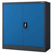 Alacsony fém irattartó szekrény BEATA, 900 x 930 x 400 mm, antracit-kék