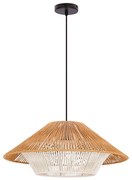 AFRICA függőlámpa kábellel 1xE27/40W/230V, átm. 50 cm, barna/krémszínű