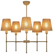 Rúdon szerelt MADELA csillár, 5 x E14 foglalat, max. 40 W, 230 V, juta, bézs